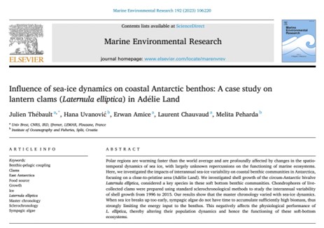 PAPER PUBLISHED IN MARINE ENVIRONMENTAL RESEARCH