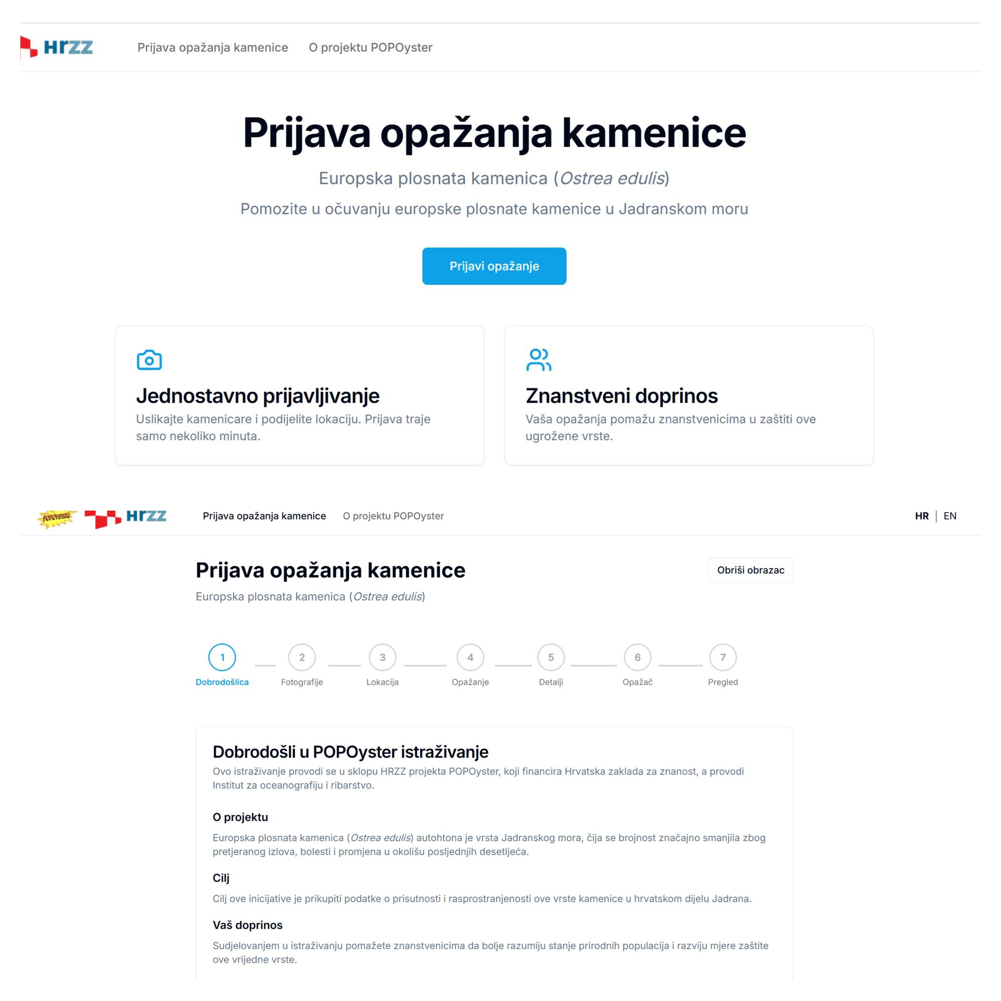 Citizen Science Platform for European flat oyster